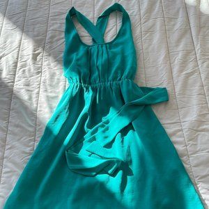 Banana Republic Teal Cross-Back Dress 2P